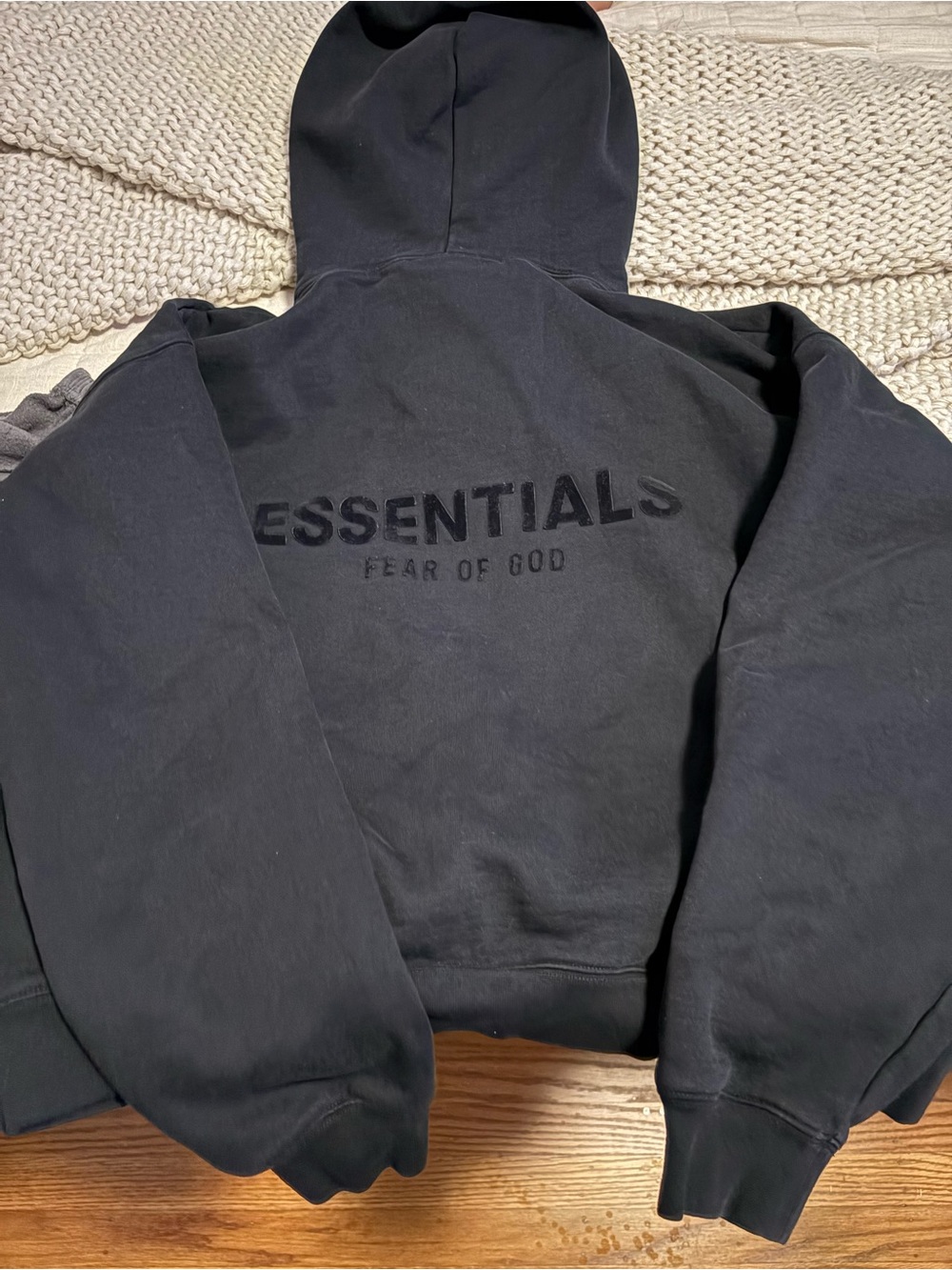 Fear of God ESSENTIALS Black Hooded Sweater